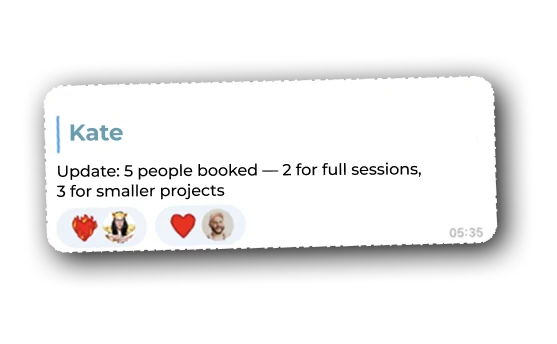 Artist feedback — 5 people booked